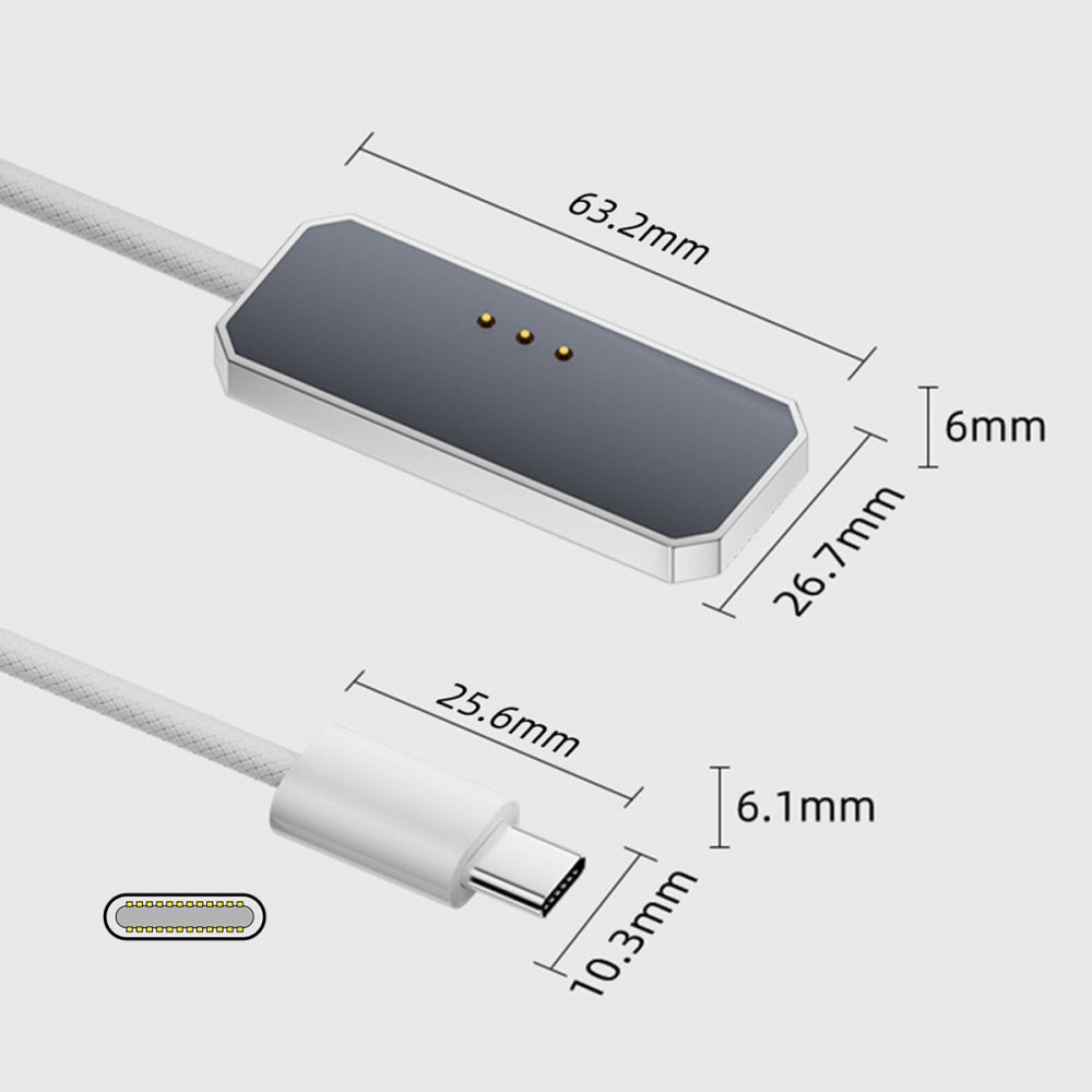 USB-C to Magnetic Charge Cable Compatible with iPad Pro 11 & 13 (M4 M5 2024-2025) 35W Fast Charging Smart Connector Alloy Wireless Charging 2-Meters