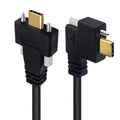 USB 3.1 Type-C Male Dual Screw to Single Thumbscrew Locking USB-C Horizontal 90 Degree Left Right Angled 10Gbps Data Cable Panel Mount Type