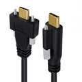 USB 3.1 Type-C Male Single Screw to Dual Thumbscrew USB-C 10Gbps Data Cable Straight Panel Mount Type