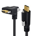 USB 3.1 Type-C Male Single Screw to Dual Thumbscrew Locking USB-C Up Down Angled 90 Degree 10Gbps Data Cable Panel Mount Type