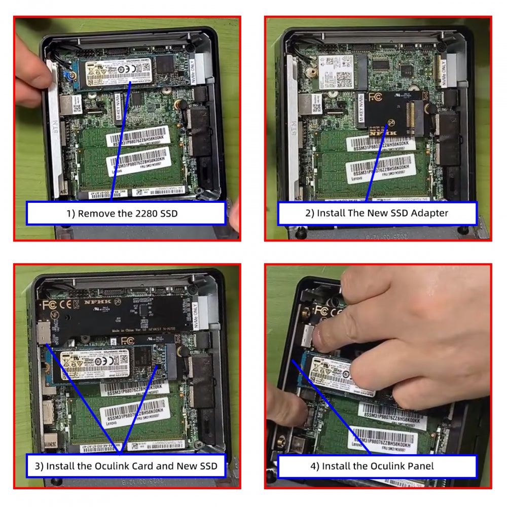 2280 PCI-E5.0 4.0 M.2 M-key NVME to Oculink SFF-8612 SFF-8611 & SSD Host Adapter with for NUC15 Pro Mini PC Computer Tall Type NUC15CRH
