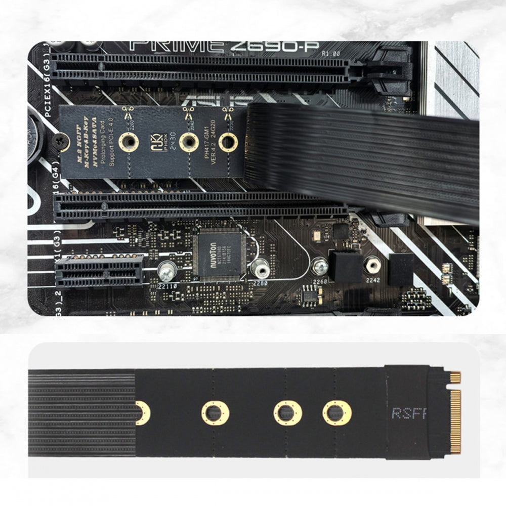 M.2 NGFF NVMe M-Key to Up Angled PCI-E X1 X4 X8 X16 Socket Cable Graphics Card Extension Adapter PCI-Express for M2 2260 2280