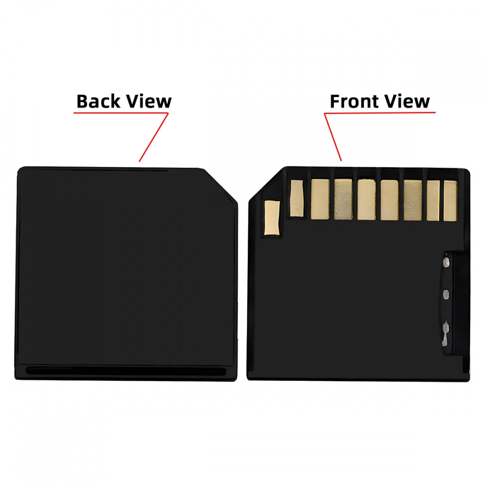 Black Micro SD TF T-Flash Memory Card to SD Card Socket Adapter Low Profile Short Body for Extra Storage Mac Laptop