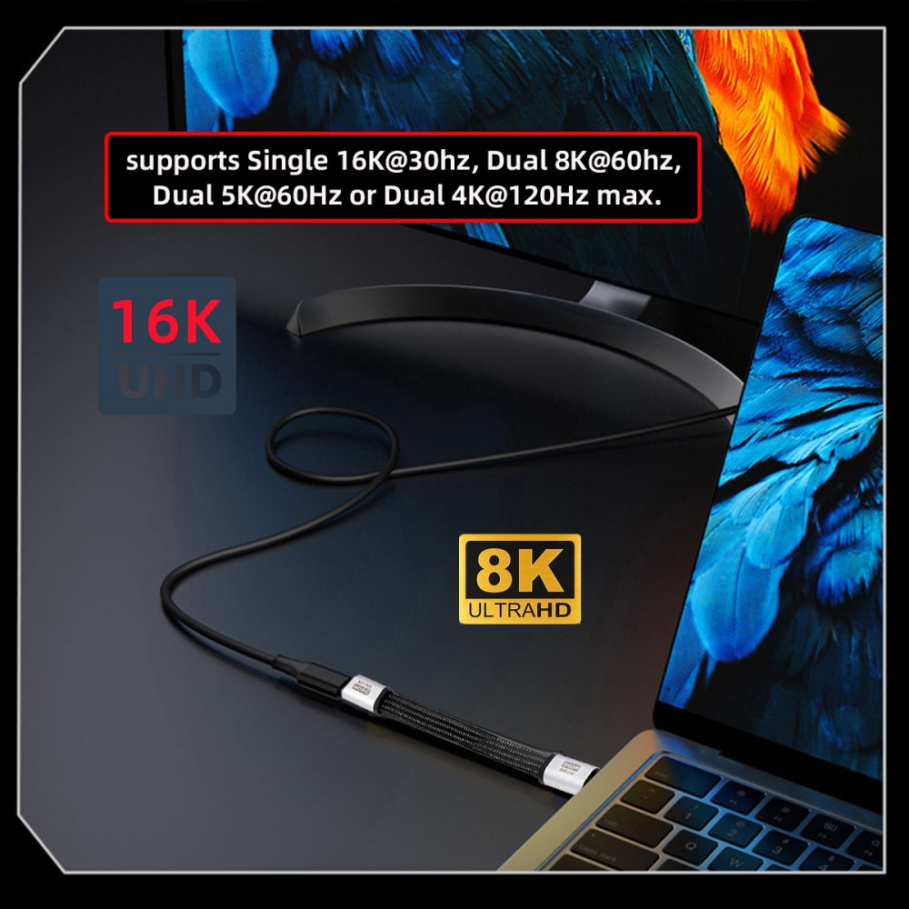 Magnetic Connector USB4.0 Gen4 80Gbps Flat Slim FPC Cable 18cm with 240W and 16K@30hz 8K 5K@60Hz Compatible with Thunderbolt3/4/5