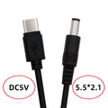 Type C USB-C Input with 5.1K Resistor to 5V DC 5.5*2.1mm Output Power Charge Cable 100cm for DC5V Desk Lamp Fan Camera
