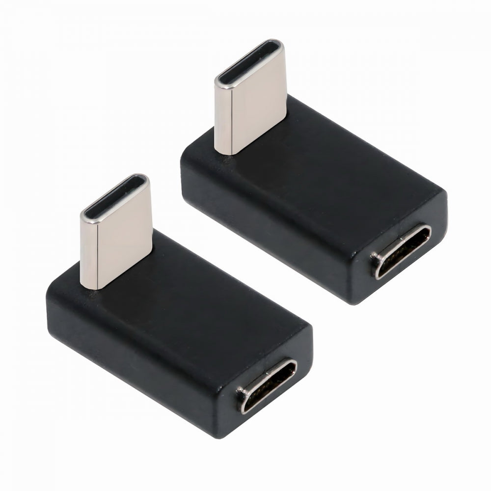 2pcs/lot Micro USB Female to USB-C USB2.0 Type-C Male Power Data Adapter 90 Degree Up Angled Type