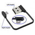 Left Angled Micro USB 5Pin to Right Angled 90 Degree USB 2.0 Data Power Cable Flat Slim for Tablet  Phone USB-Key Digital Certificate 12cm