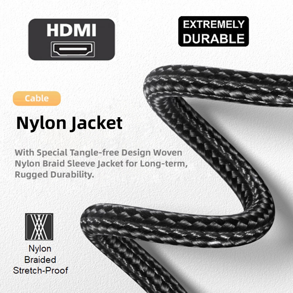 8K Type-A HDMI 2.1 Male 90 Degree Down Angled to HDMI Female Extension HDTV Cable for DV Camera Laptop Monitor