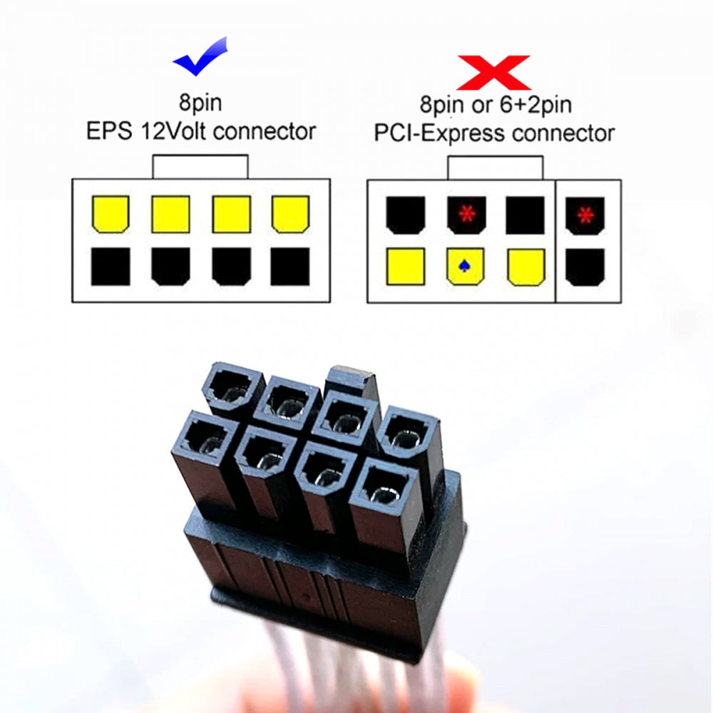 ATX EPS 8Pin Female to 8Pin Female Cable 30cm for CPU Modular Power Supply Servers Motherboards GPU