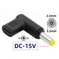 USB 3.1 Type C USB-C Female Input to DC 15V 5.5x2.5mm Plug Output Adapter PD Emulator Trigger 90 Degree Angled
