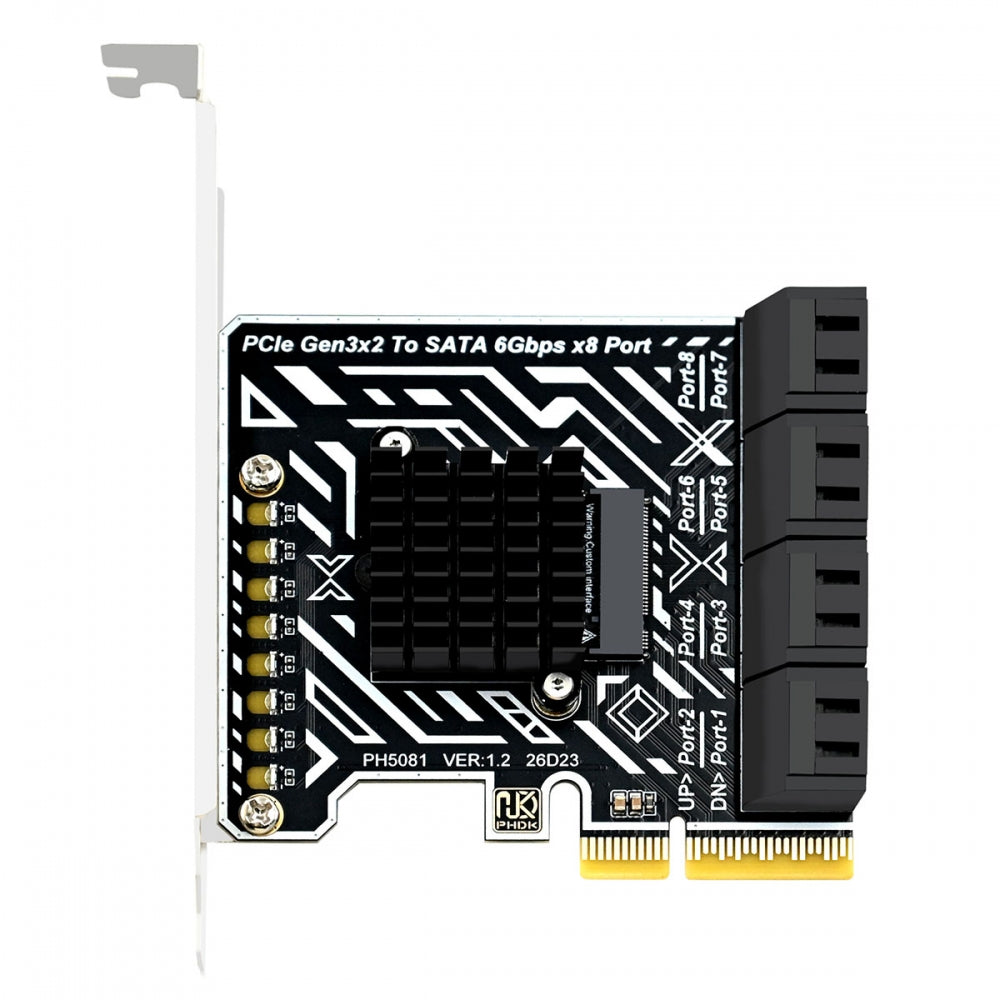 PCI Express 4X PCI-E 4.0 to Regular 8-Ports SATA 3.0 6Gbps Adapter Converter Disk Drive Extension Card
