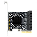 PCI Express 4X PCI-E 4.0 to Regular 8-Ports SATA 3.0 6Gbps Adapter Converter Disk Drive Extension Card