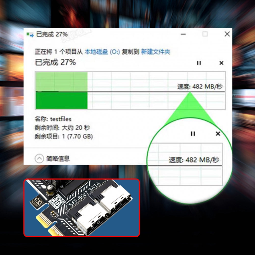 PCI Express 4X PCI-E 4.0 to Dual SFF-8087 8-Ports SATA 3.0 6Gbps Adapter Converter Disk Drive Extension Card