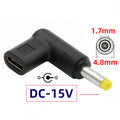 USB 3.1 Type C USB-C Female Input to DC 15V 4.8x1.7mm Plug Output Adapter PD Emulator Trigger 90 Degree Angled