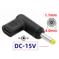 USB 3.1 Type C USB-C Female Input to DC 15V 4.0x1.7mm Plug Output Adapter PD Emulator Trigger 90 Degree Angled