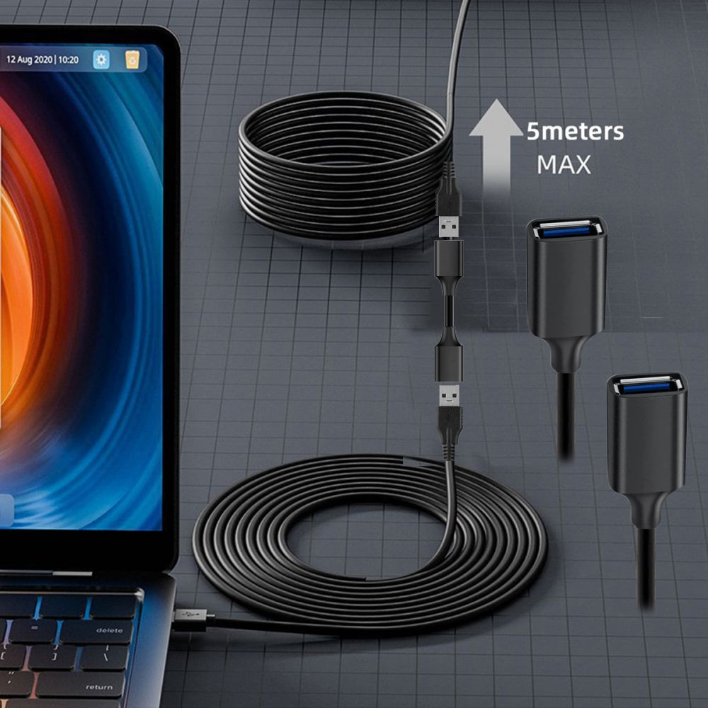 USB 3.0 Type-A Female to Type-A Female Extension Cable Data 10Gbps for Laptop Computer Disk SSD Camera