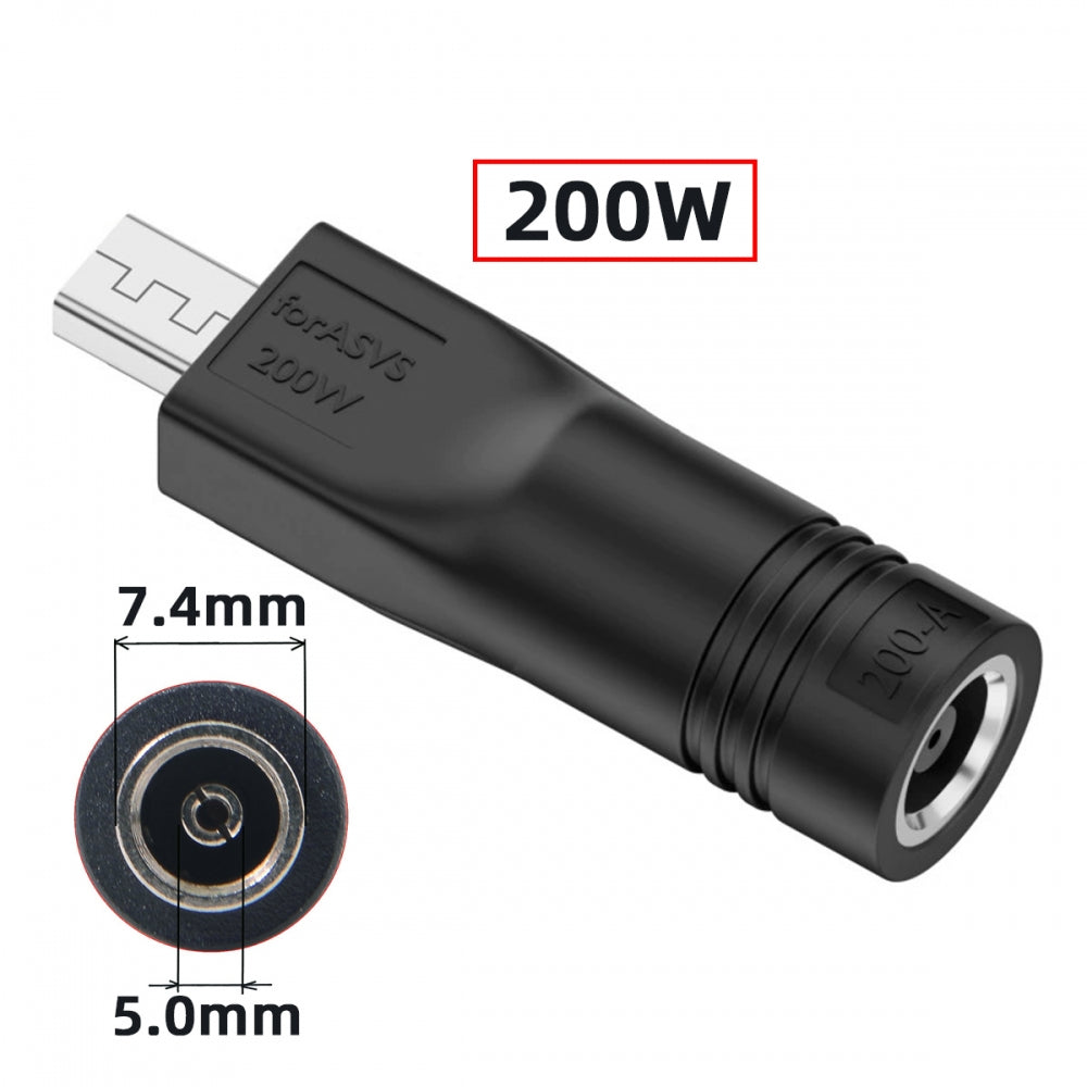 180W 200W Power DC Jack 7.4*5.0mm Input to Flow 14 16 Air Rectangle Plug Charge Adapter Compatible with ROG Laptop