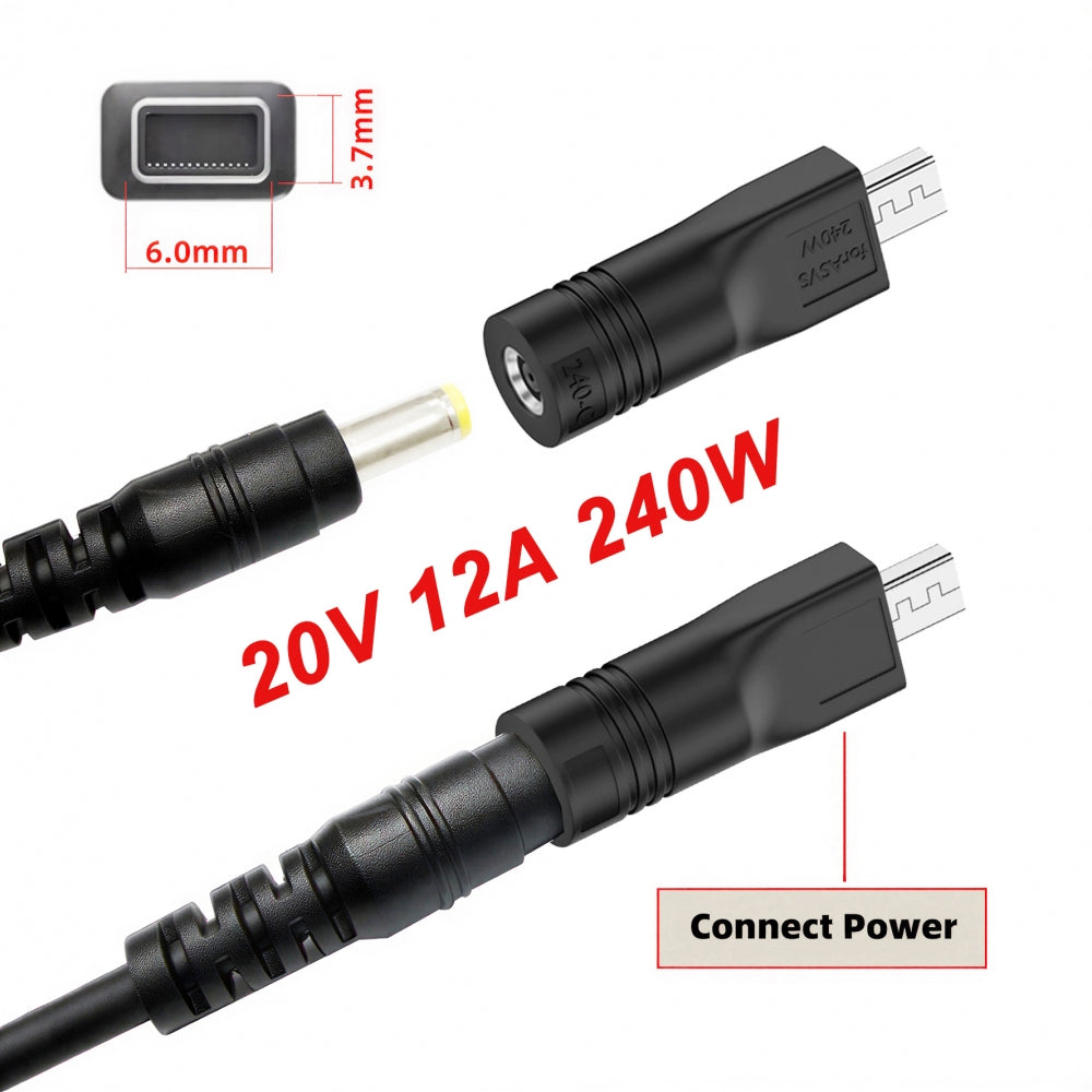 240W Power DC Jack 4.5*3.0mm Input to Flow Z13 14 16 Air Rectangle Plug Charge Adapter Compatible with ROG Laptop