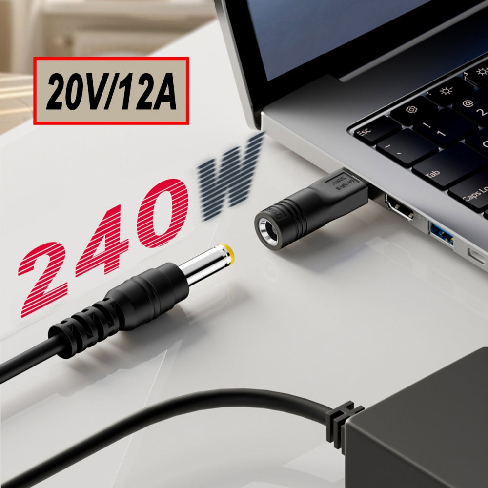 240W Power DC Jack 6.0*1.4mm Input to Flow Z13 14 16 Air Rectangle Plug Charge Adapter Compatible with ROG Laptop