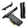 Low Profile PCI-E 5.0 PCI Express 4.0 X4 Lane to M.2 NGFF M-Key SSD NVME Adapter Card with Heat Sink