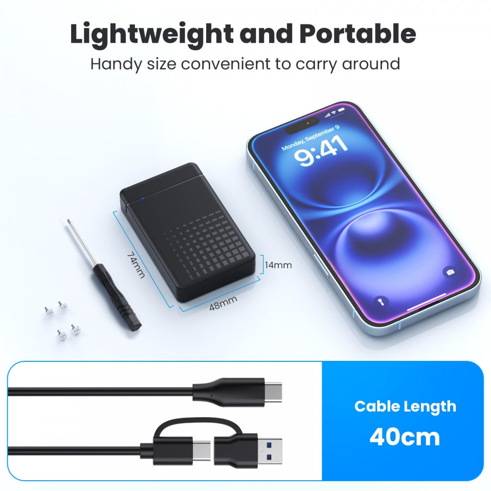 50Pin mSATA SSD to USB 3.1 Type-C Type-A External Converter Adapter Enclosure Card with Case 5Gbps