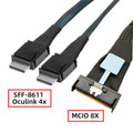 PCI-E 5.0 Mini Cool Edge IO MCIO STR PCI-E 8i 74Pin Male to Dual SFF-8611 Oculink 4x Male Extender Cable 50cm