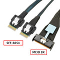 PCI-E 5.0 Mini Cool Edge IO MCIO STR PCI-E 8i 74Pin Male to Dual SFF-8654 Slimline 4x Male Extender Cable 50cm