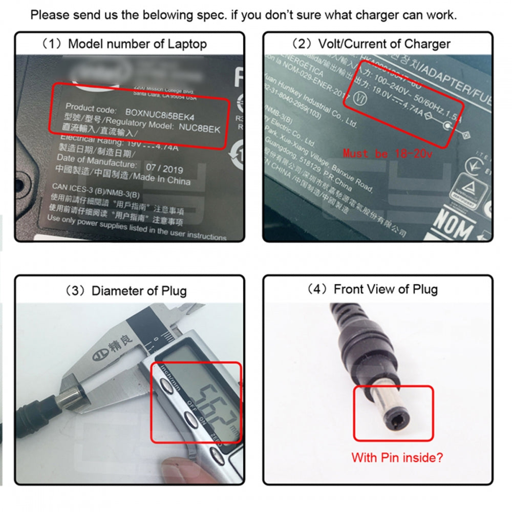 100W Type-C USB-C Female Input to DC 4.0*1.7mm Plug Output Power 20V 5A PD Charge Cable 16cm for Laptop
