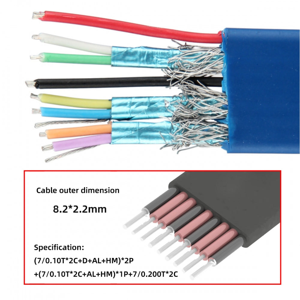 Ultra Flat Slim USB 3.0 Type-A Male to Micro-USB 3.0 Male Cable Data with Dual Thumbscrew 10Gbps for Vision Camera SSD