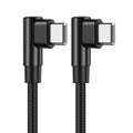 USB-C Type C Male to Male PD 65W Power Dual Right Angled 90 Degree 480Mbps Data Cable Sleeve for Phone & Tablet & Laptop